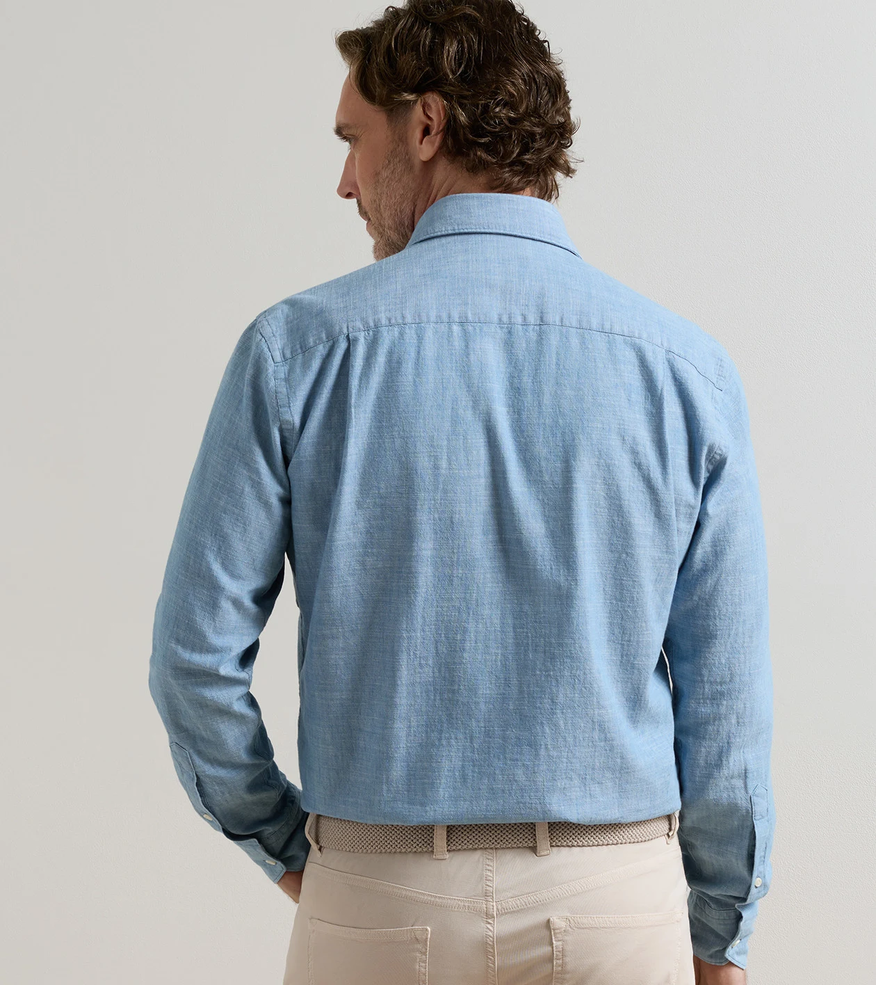 Japanese Selvedge Sport Shirt in Light Chambray - Alternate Image 2
