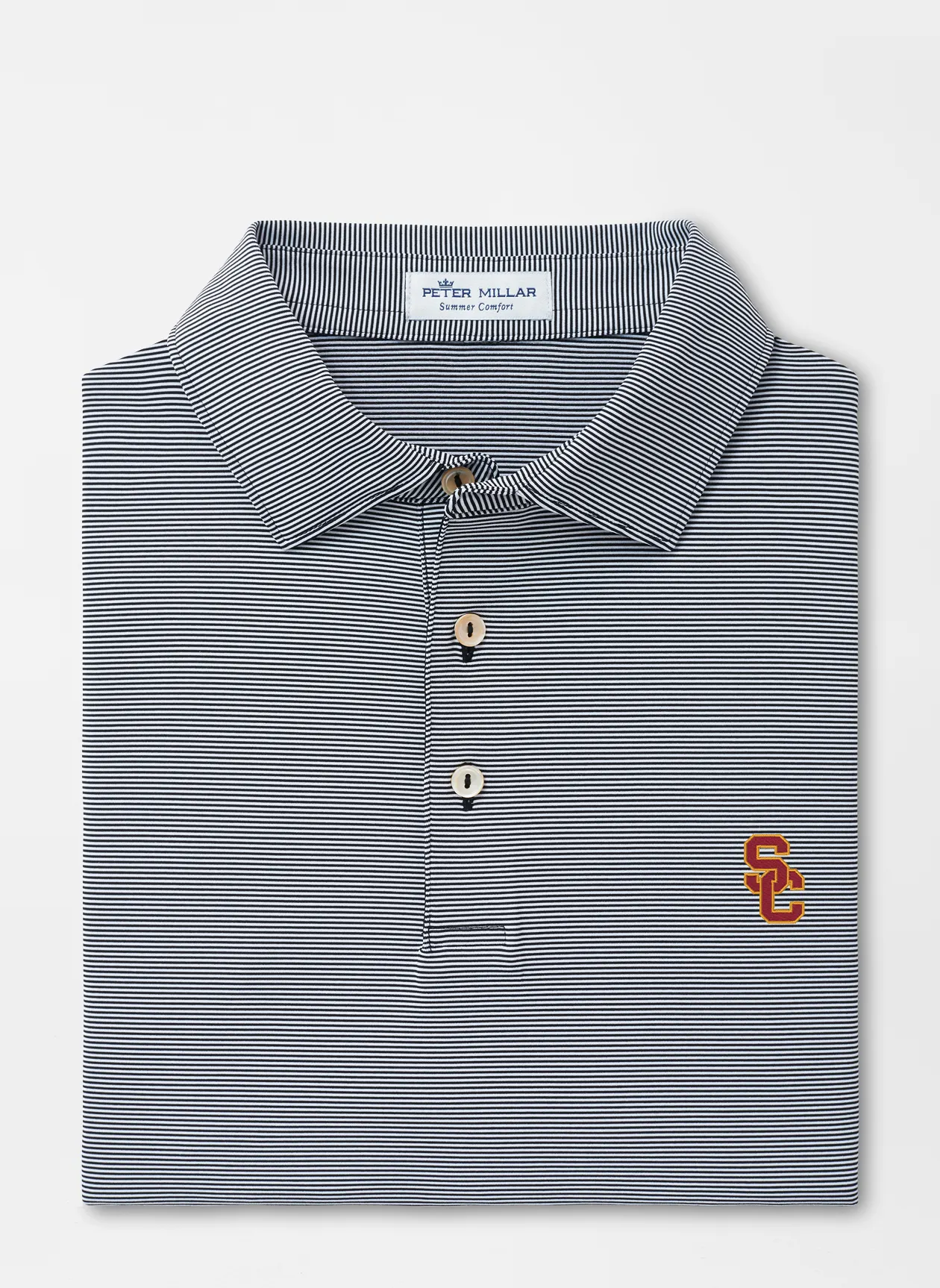 Southern California Interlocking SC Jubilee Stripe Performance Polo in Black - Alternate Image 1