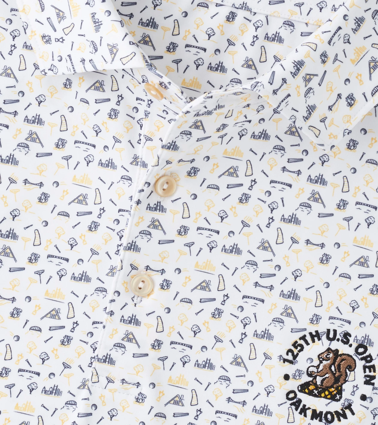 125th U.S. Open Steel City Performance Jersey Polo in White - Alternate Image 2