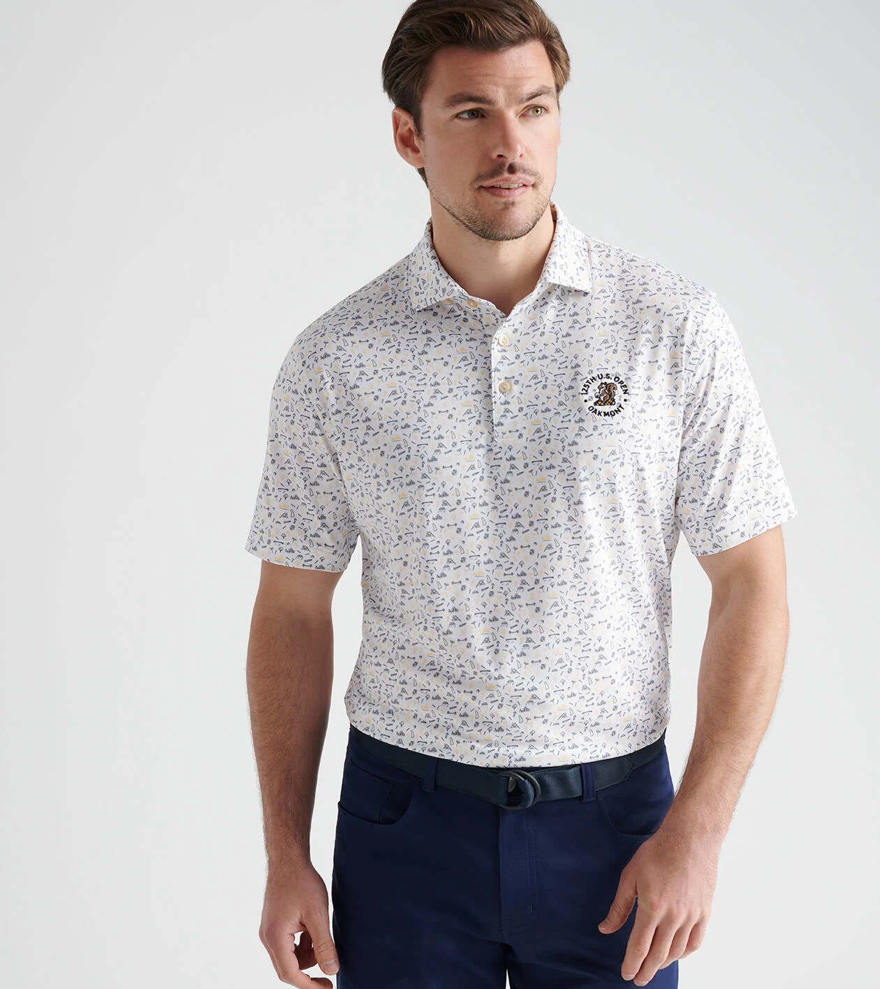 125th U.S. Open Steel City Performance Jersey Polo in White - Alternate Image 1