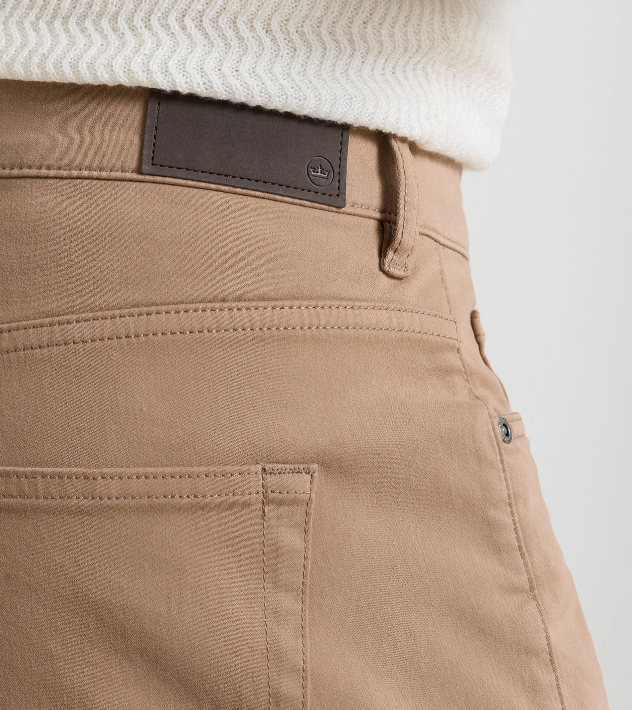 Signature Sateen Five-Pocket Pant in CAMEL - Alternate Image 3