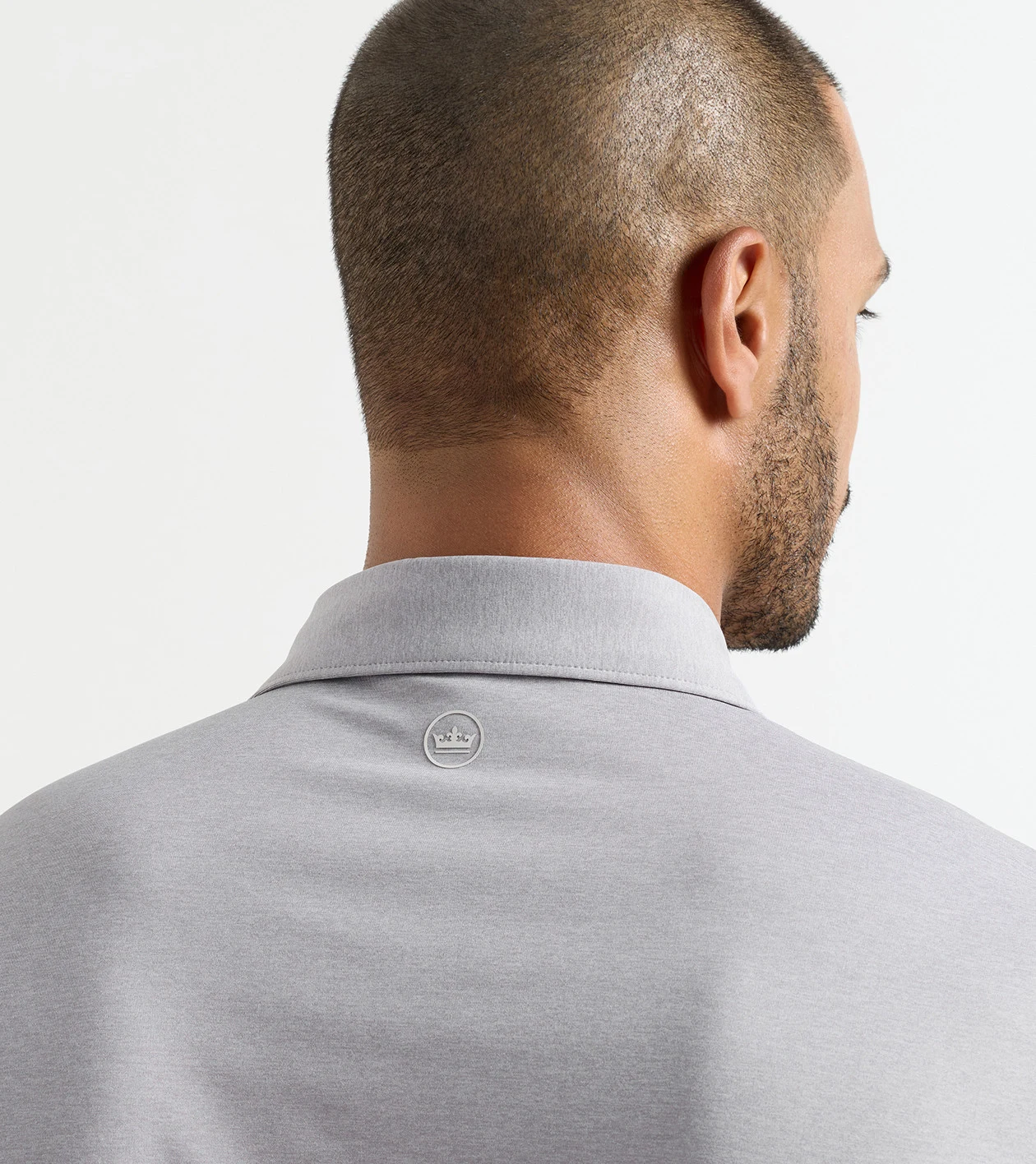 Solid Performance Jersey Polo in Gale Grey - Alternate Image 3