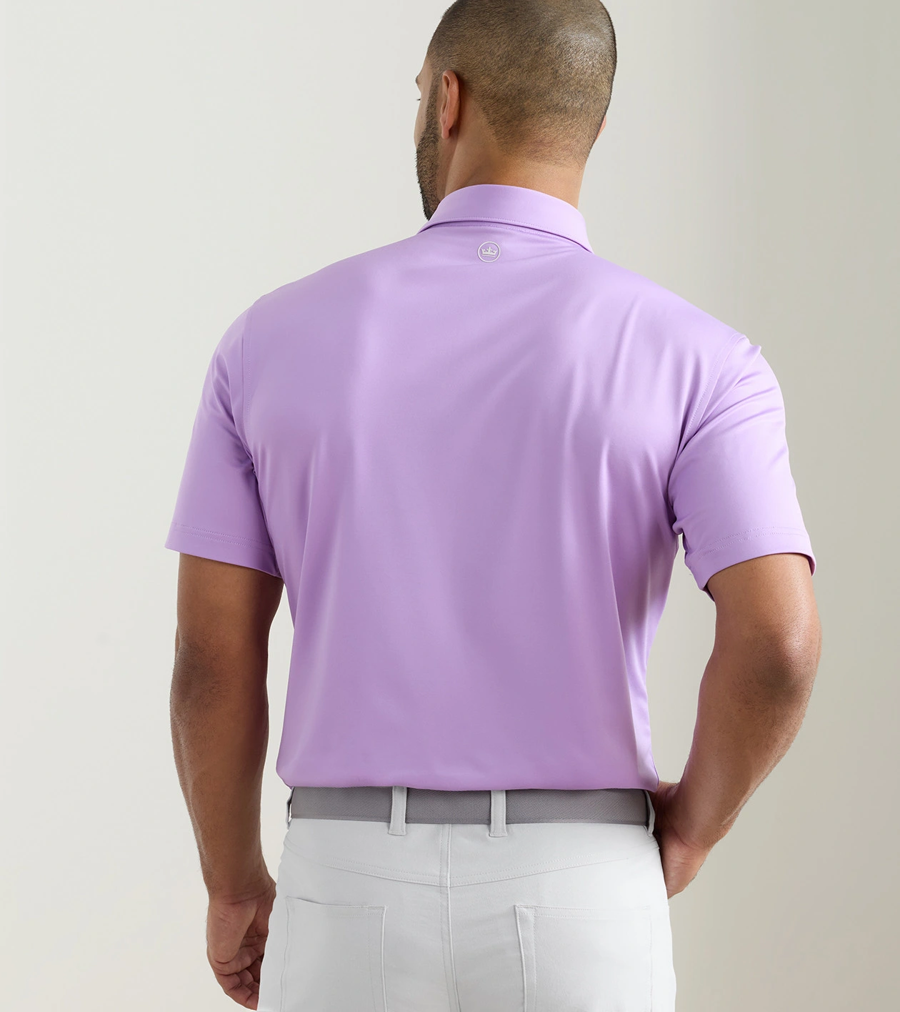Solid Performance Jersey Polo in PURPLE IRIS - Alternate Image 2