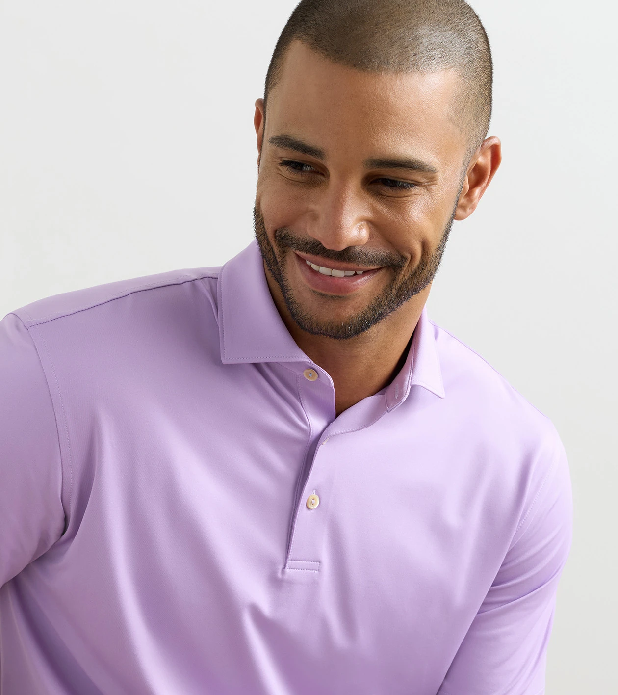 Solid Performance Jersey Polo in PURPLE IRIS - Alternate Image 4