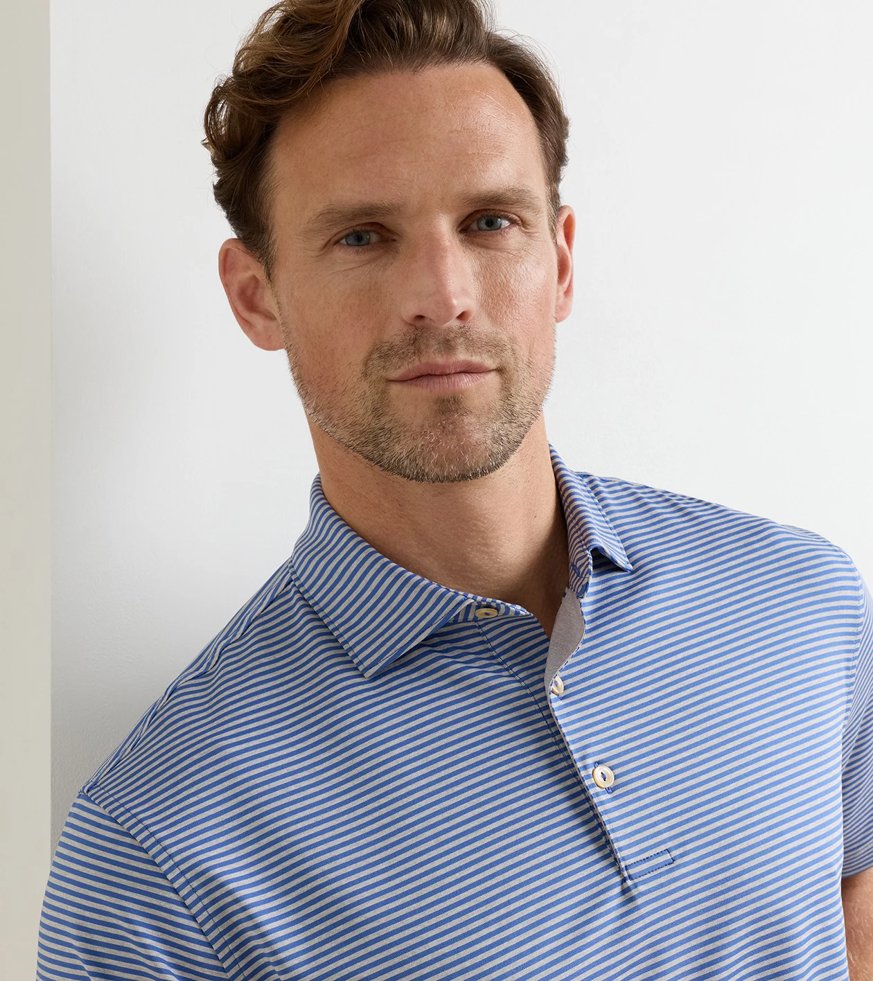 Hales Performance Jersey Polo in Windsor Blue - Alternate Image 4