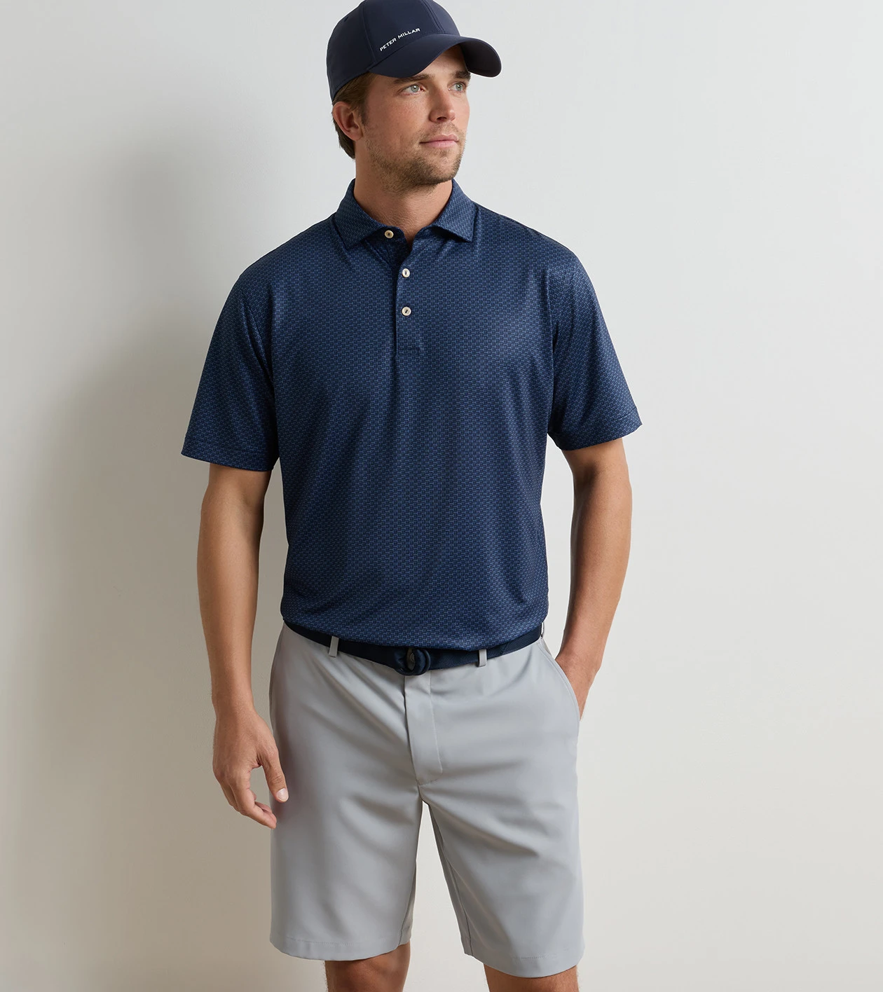 Bunker Bar Performance Jersey Polo in Navy - Alternate Image 1