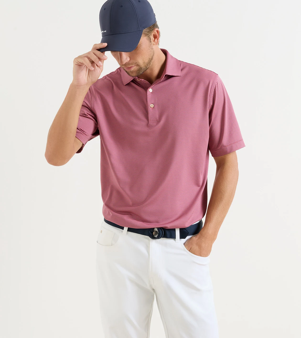 Bolt Performance Jersey Polo in Chili Red - Alternate Image 1