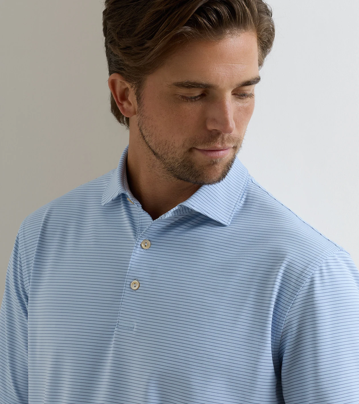Highlands Performance Jersey Polo in Stream Blue - Alternate Image 4