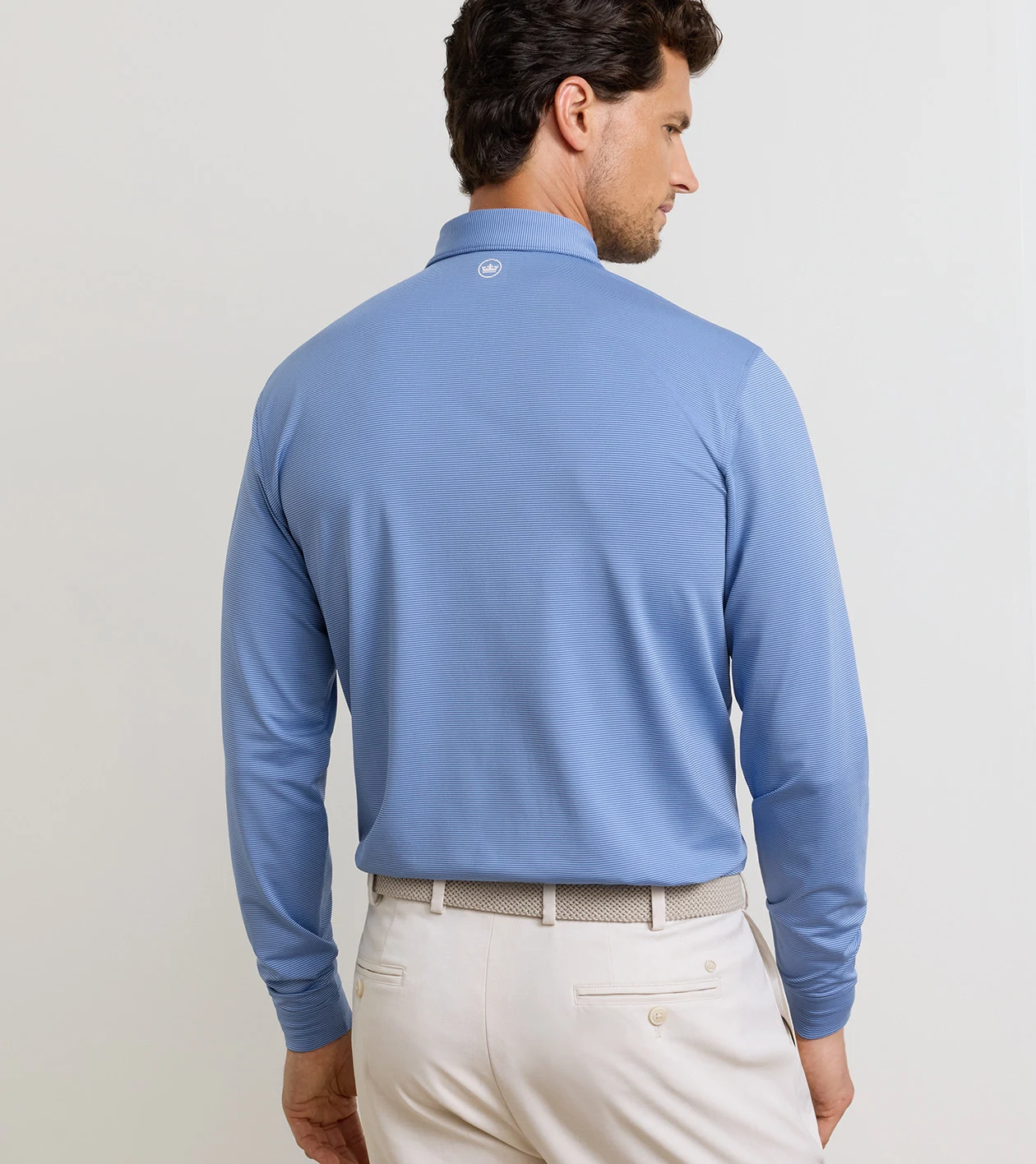 Jubilee Long-Sleeve Performance Jersey Polo in Windsor Blue / BlueBird - Alternate Image 2