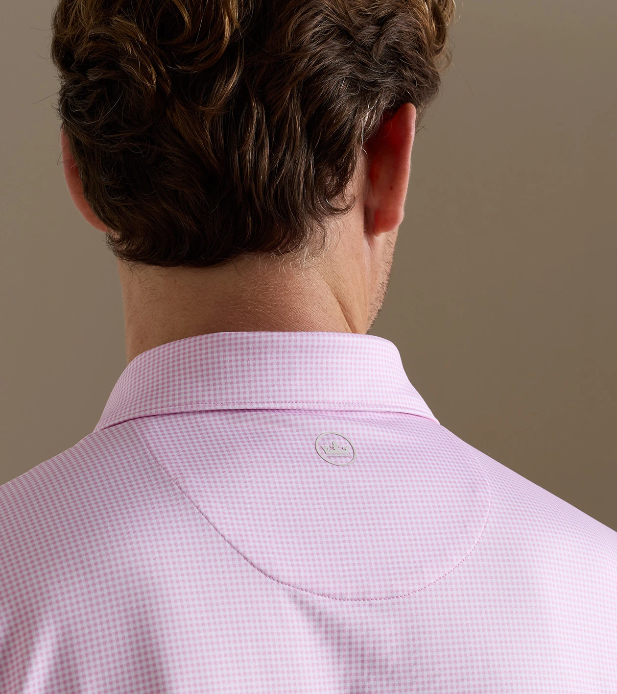 Gingham Performance Jersey Polo in PINK PARFAIT - Alternate Image 3