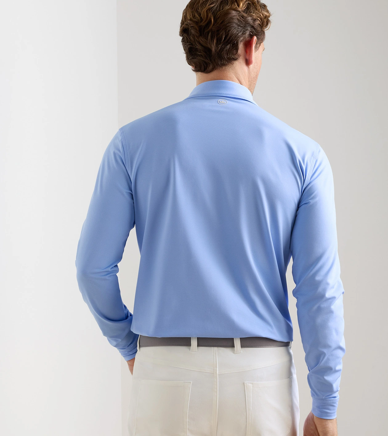 Holden Long-Sleeve Performance Jersey Polo in BLUEBIRD - Alternate Image 2
