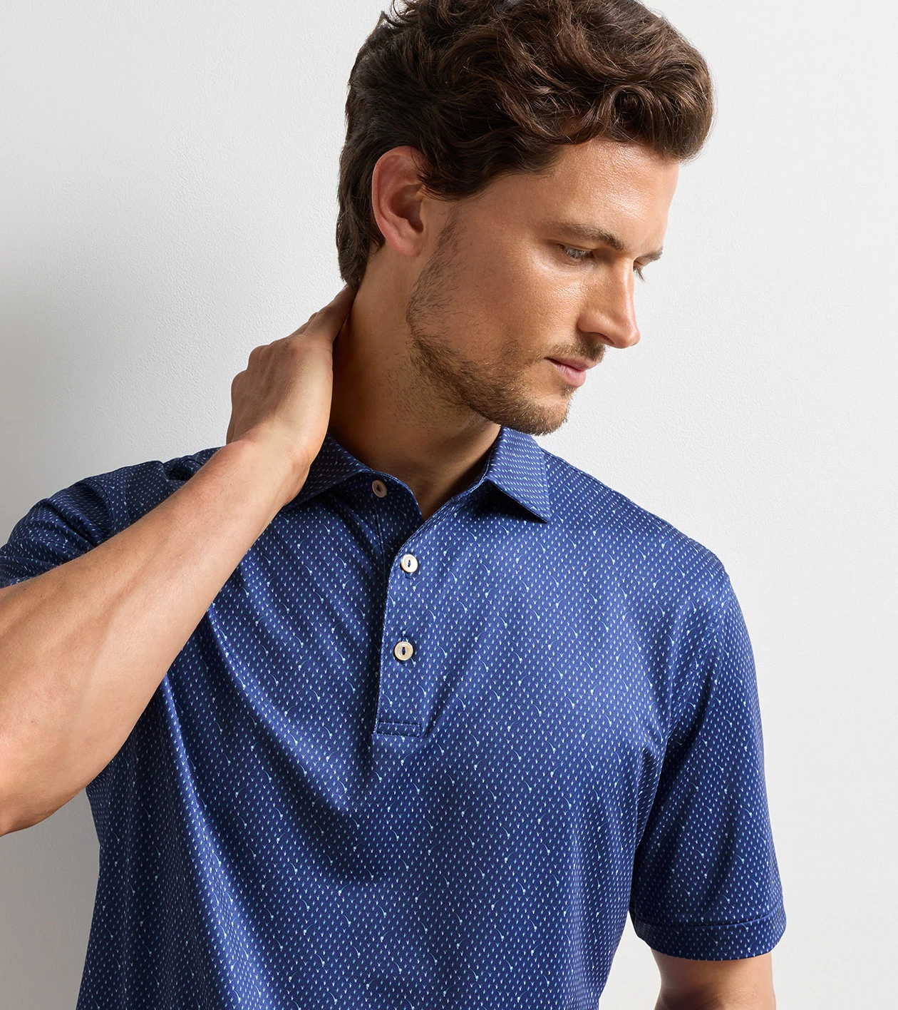 In The Rough Performance Jersey Polo in Sport Navy - Alternate Image 4