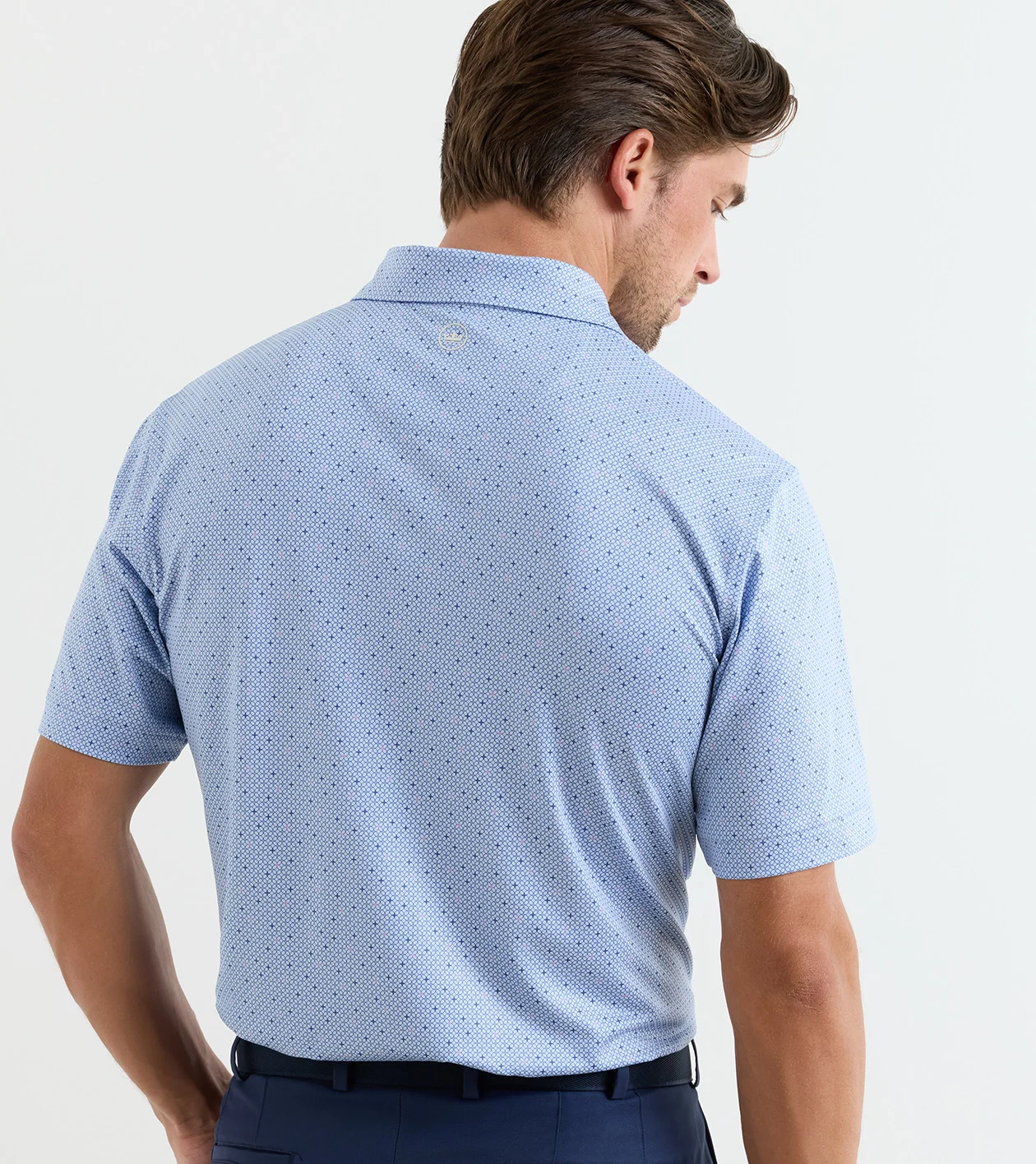 Barrier Performance Jersey Polo in Stream Blue - Alternate Image 2