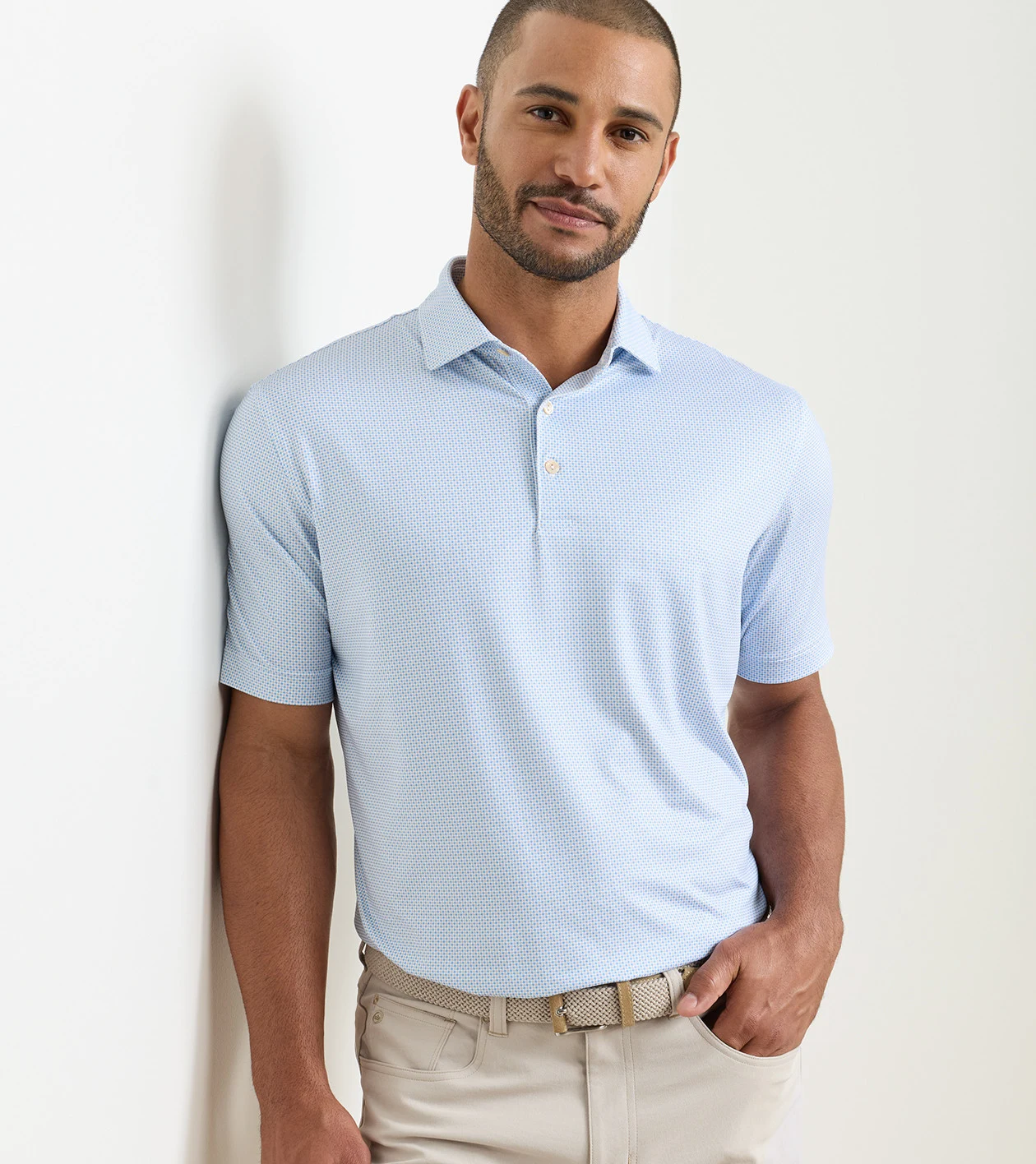 Phoenix Performance Jersey Polo in WHITE / BLUEBIRD - Alternate Image 1