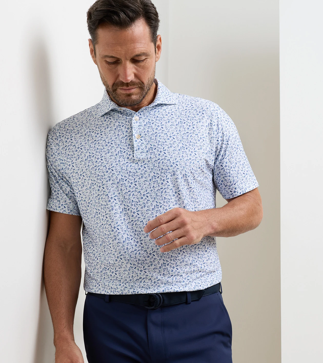 Wilkins Performance Jersey Polo in White - Alternate Image 1