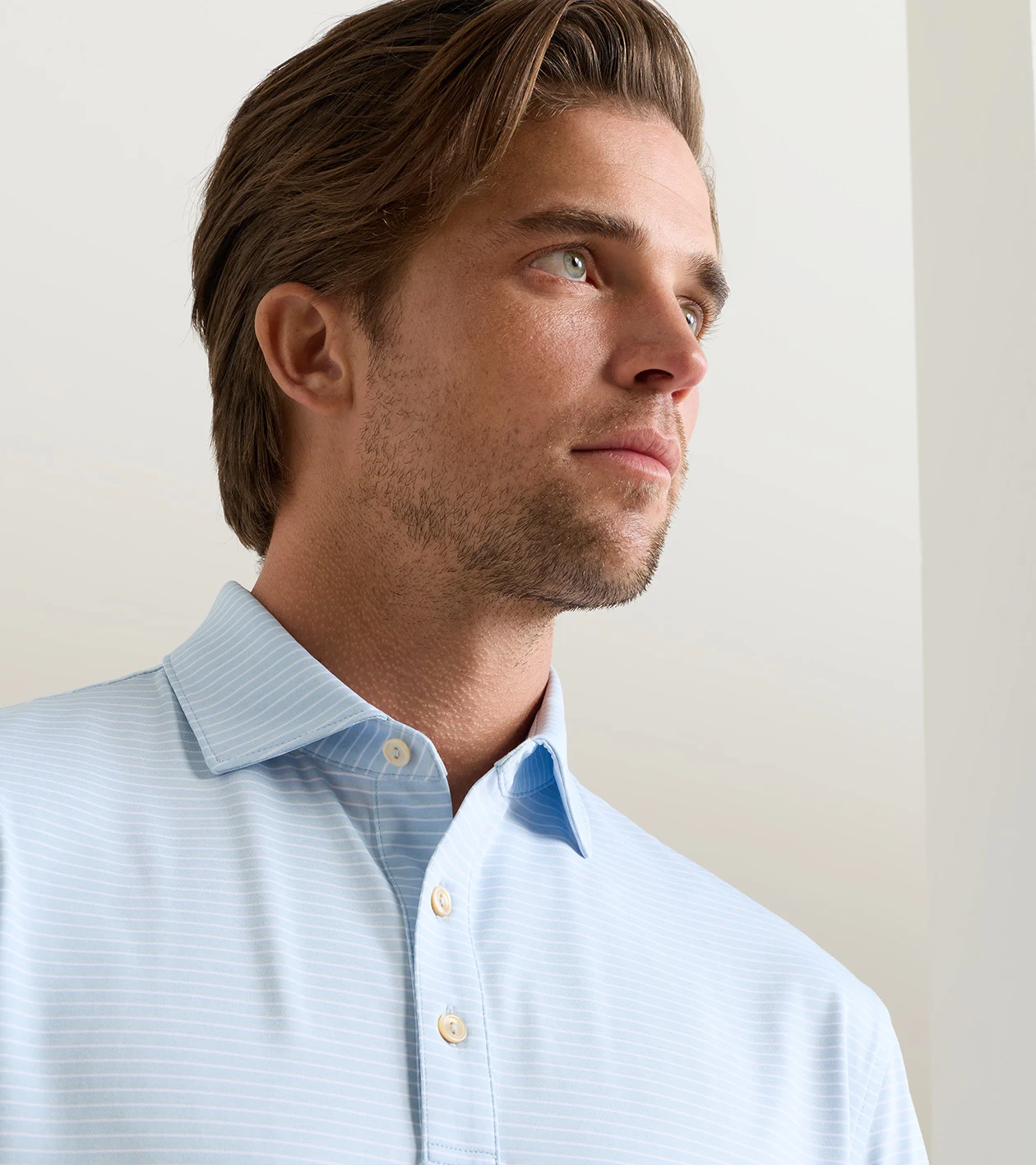 Merion Performance Jersey Polo in Stream Blue - Alternate Image 4