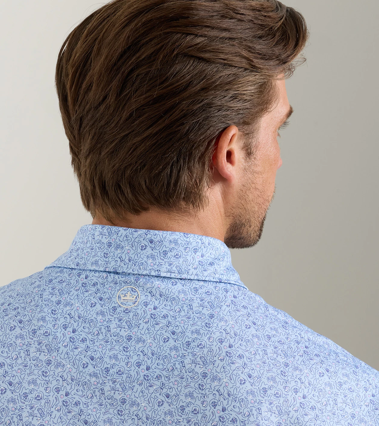 Parker Performance Jersey Polo in Stream Blue - Alternate Image 3