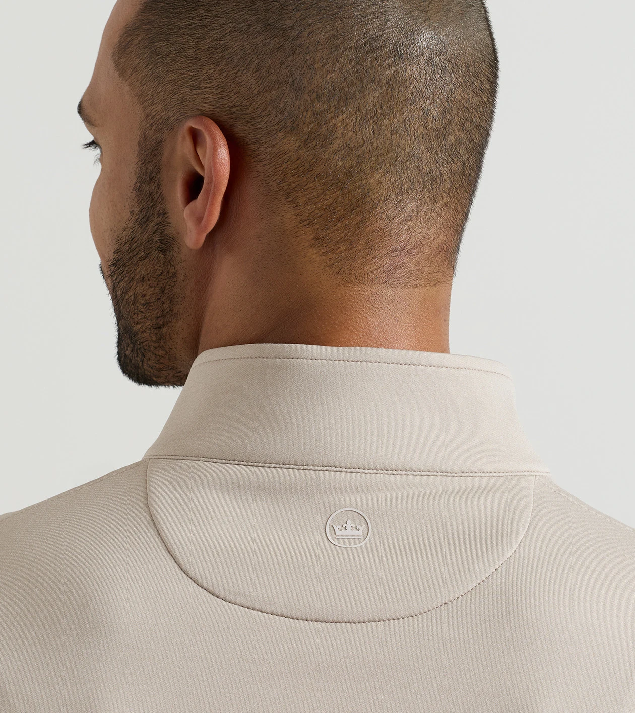 Perth M&eacute;lange Performance Quarter-Zip in BISCUIT - Alternate Image 3