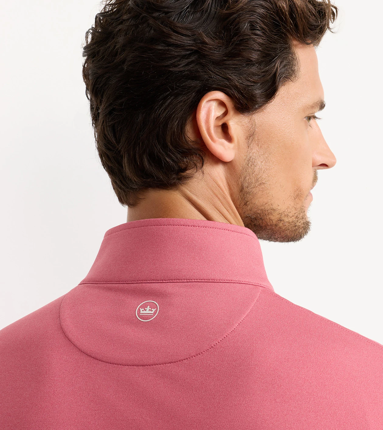 Perth M&eacute;lange Performance Quarter-Zip in Chili Red - Alternate Image 3
