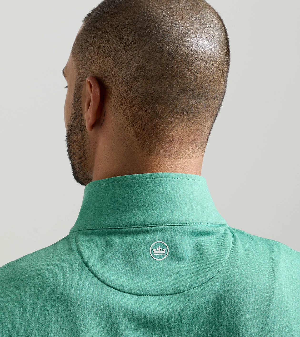 Perth M&eacute;lange Performance Quarter-Zip in SNOW PEA - Alternate Image 3