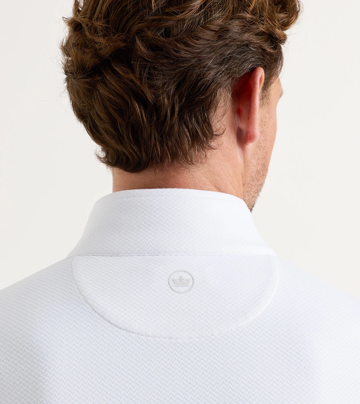 Perth Cross-Hatch Performance Quarter-Zip in White - Alternate Image 3