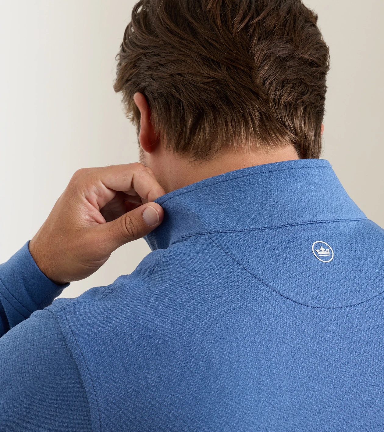 Perth Cross-Hatch Performance Quarter-Zip in Windsor Blue - Alternate Image 3