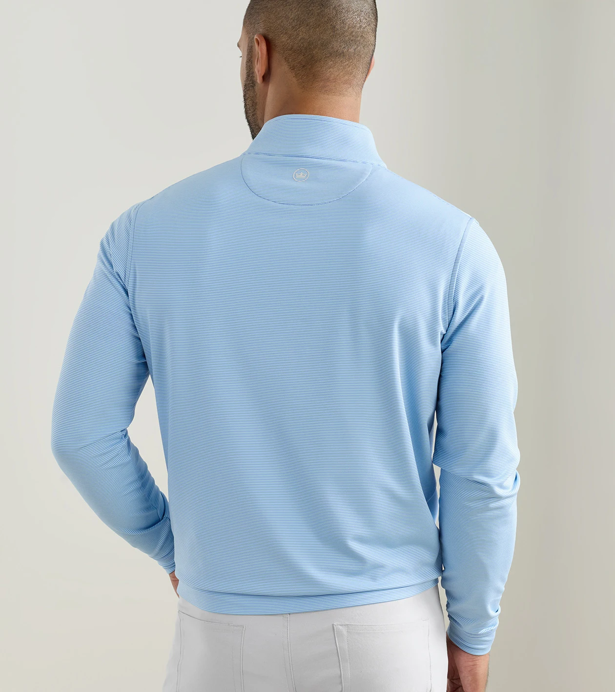 Perth Sugar Stripe Performance Quarter-Zip in BLUEBIRD - Alternate Image 2