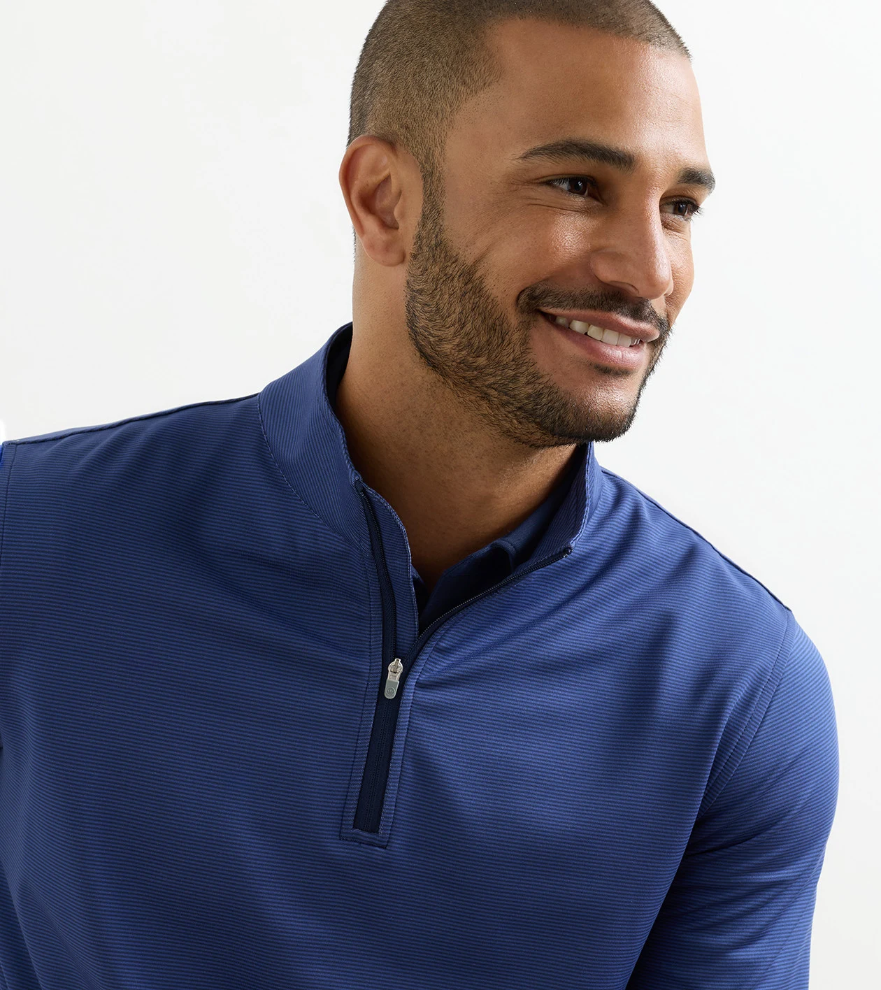 新品　PETER MILLAR 高級ゴルフライン　ハーフジップスウェット　紺　M Perth Sugar Stripe Performance Quarter-Zip | Men's Pullovers