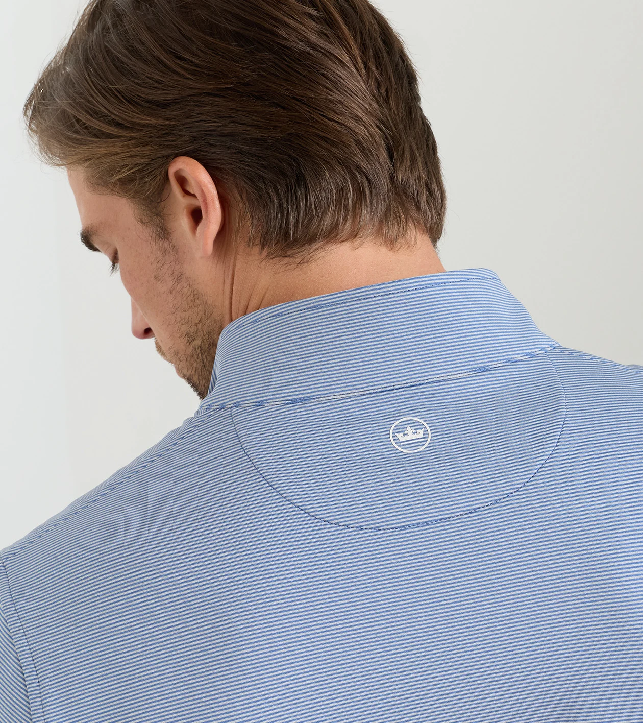 Perth Sugar Stripe Performance Quarter-Zip in Windsor Blue - Alternate Image 3