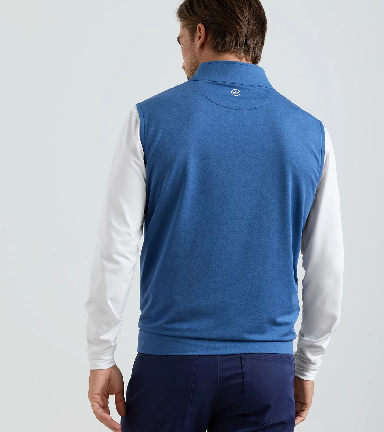 Galway M&eacute;lange Performance Quarter-Zip Vest in Windsor Blue - Alternate Image 2