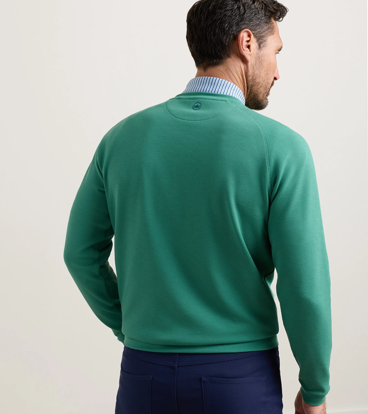 Cradle Piqu&eacute; Performance Crewneck in SNOW PEA - Alternate Image 2