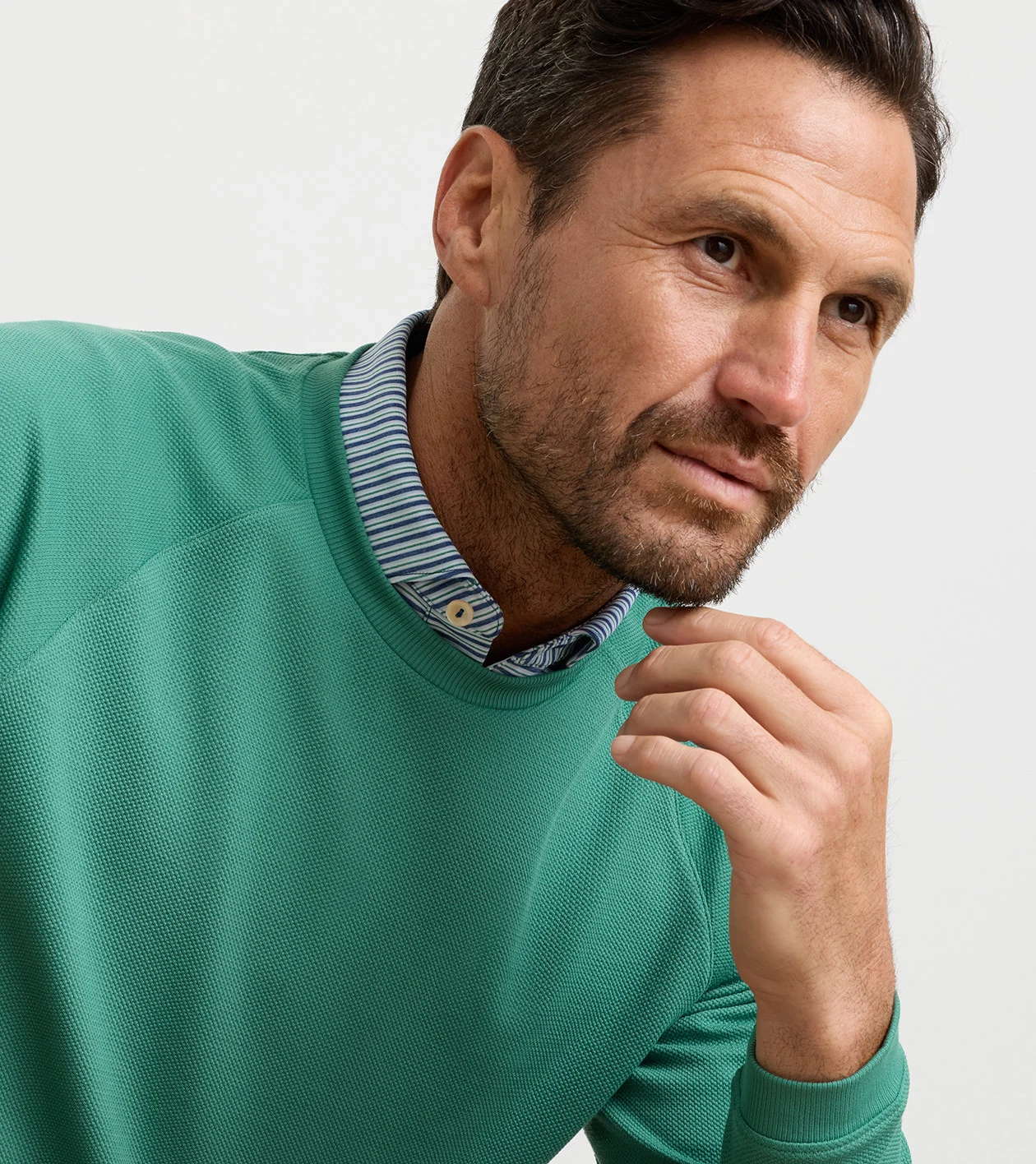 Cradle Piqu&eacute; Performance Crewneck in SNOW PEA - Alternate Image 4