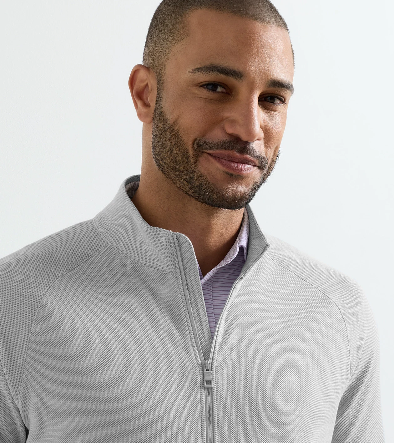 Cradle Piqu&eacute; Performance Full-Zip in British Grey - Alternate Image 4