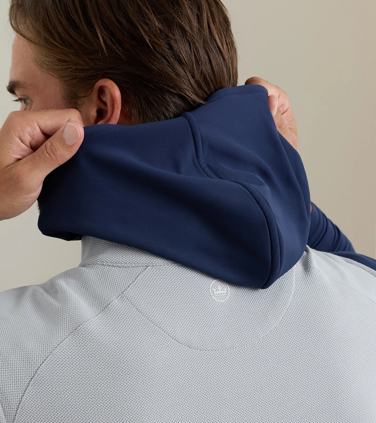 Cradle Piqu&eacute; Performance Full-Zip Vest in British Grey - Alternate Image 3