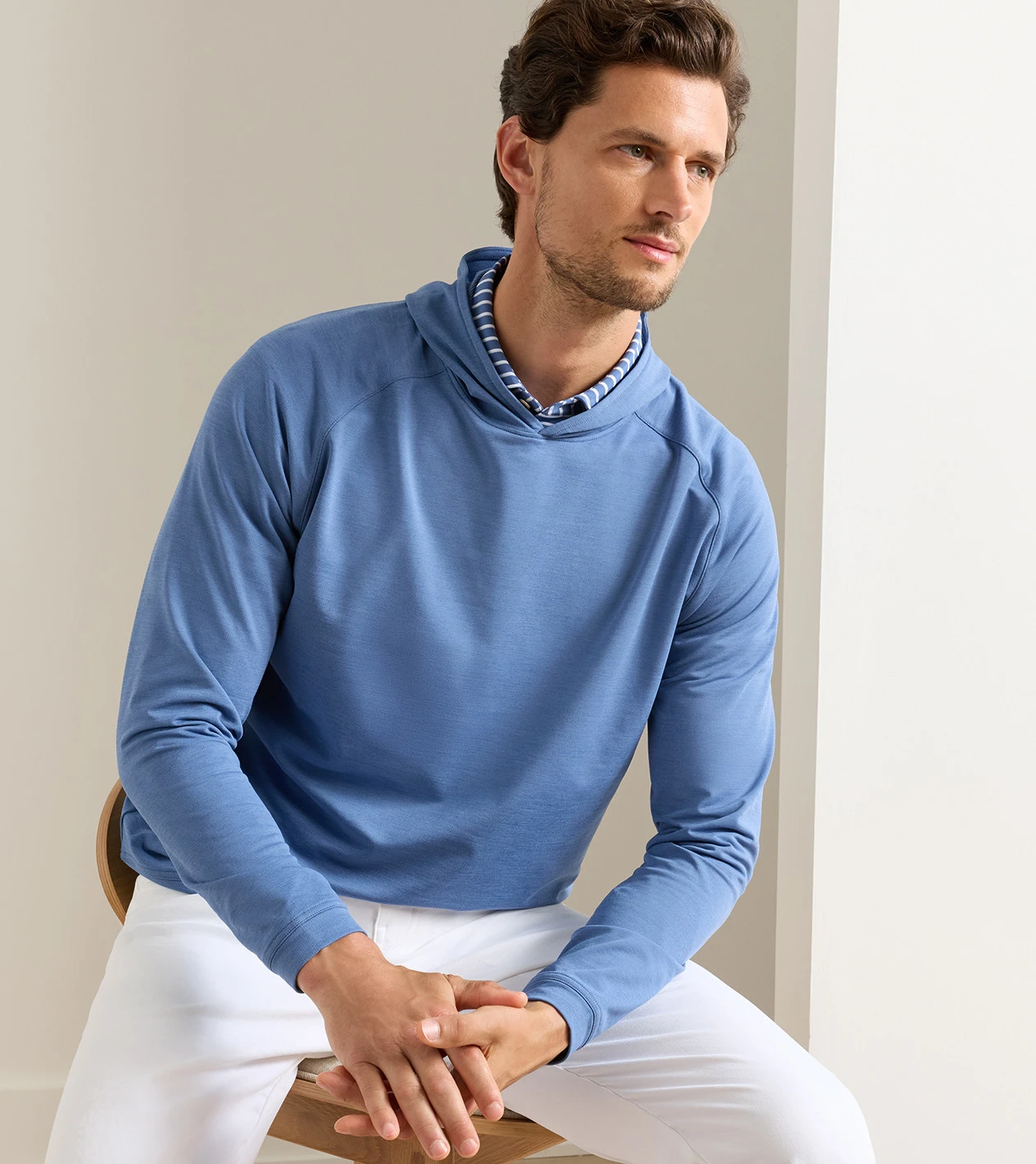 Pine Performance Hoodie in Windsor Blue - Alternate Image 1