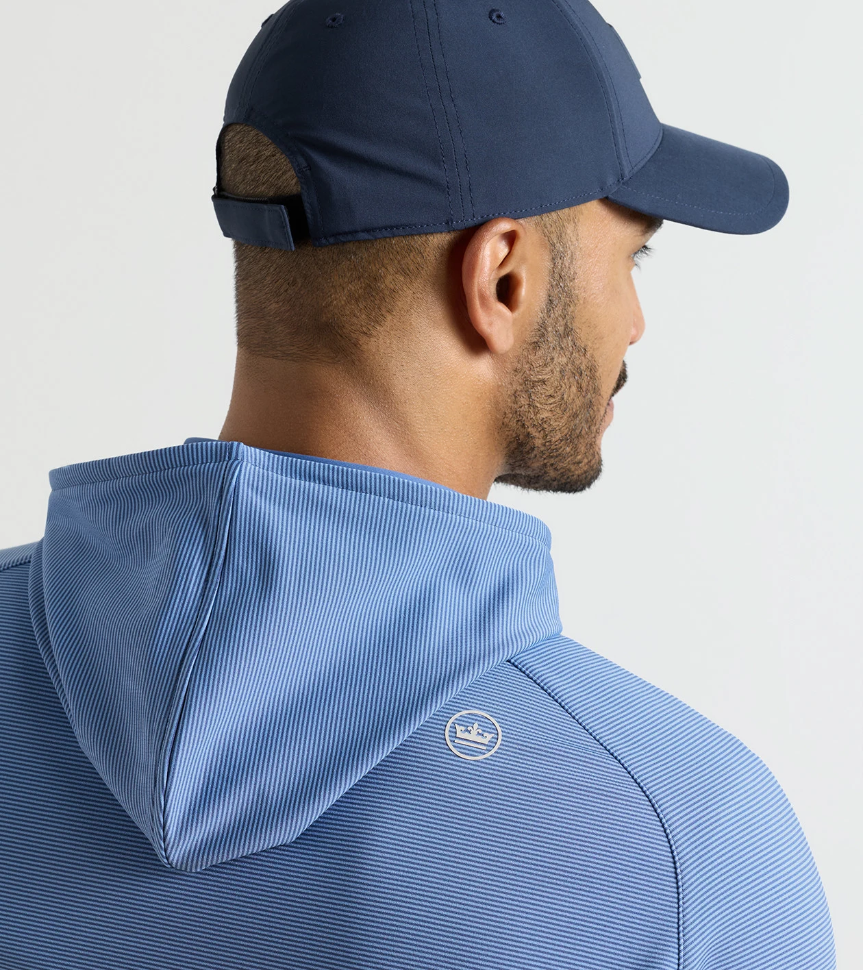 Pine Sugar Stripe Performance Hoodie in Windsor Blue - Alternate Image 3