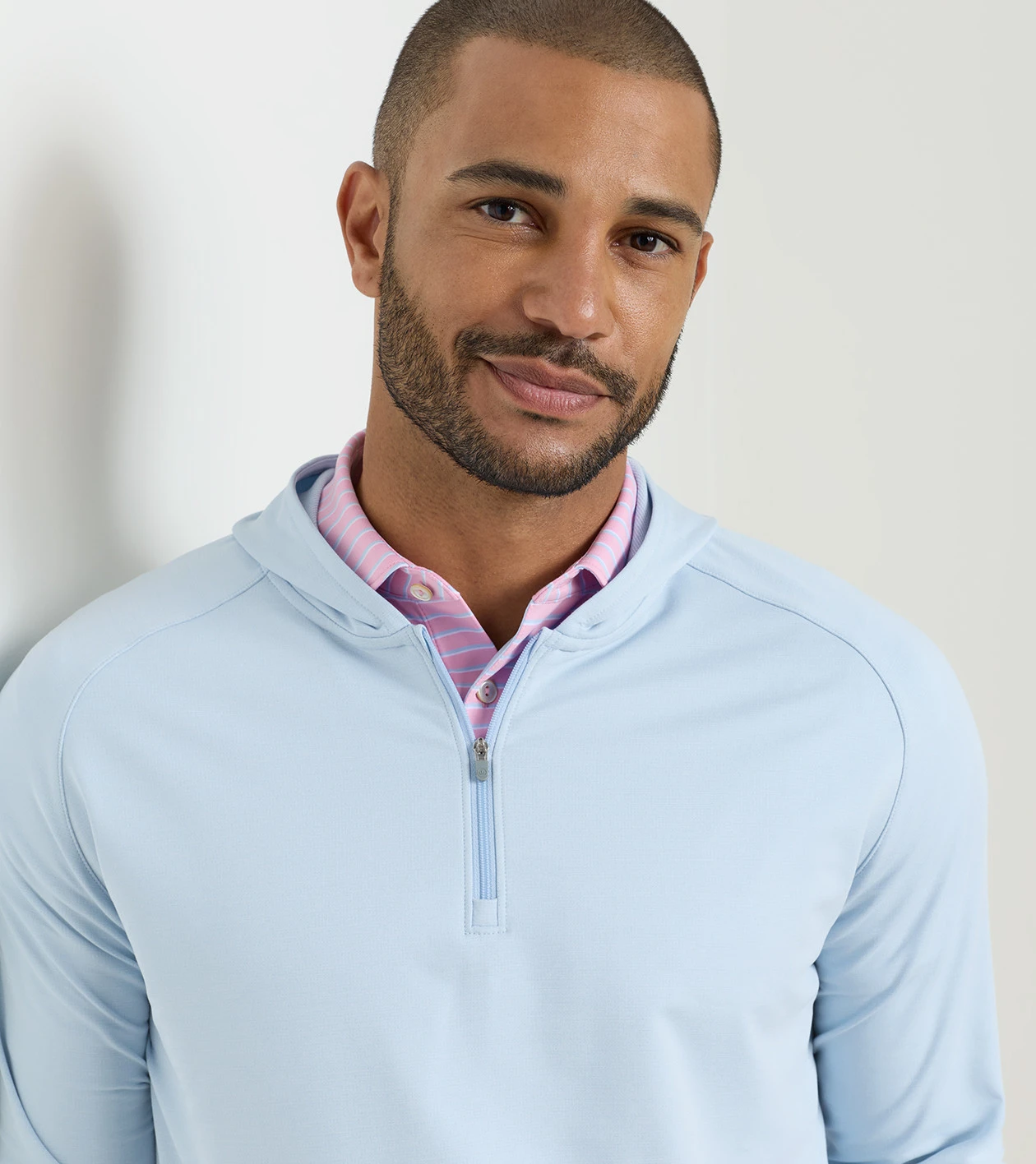 Pine Performance Quarter-Zip Hoodie in Stream Blue - Alternate Image 4