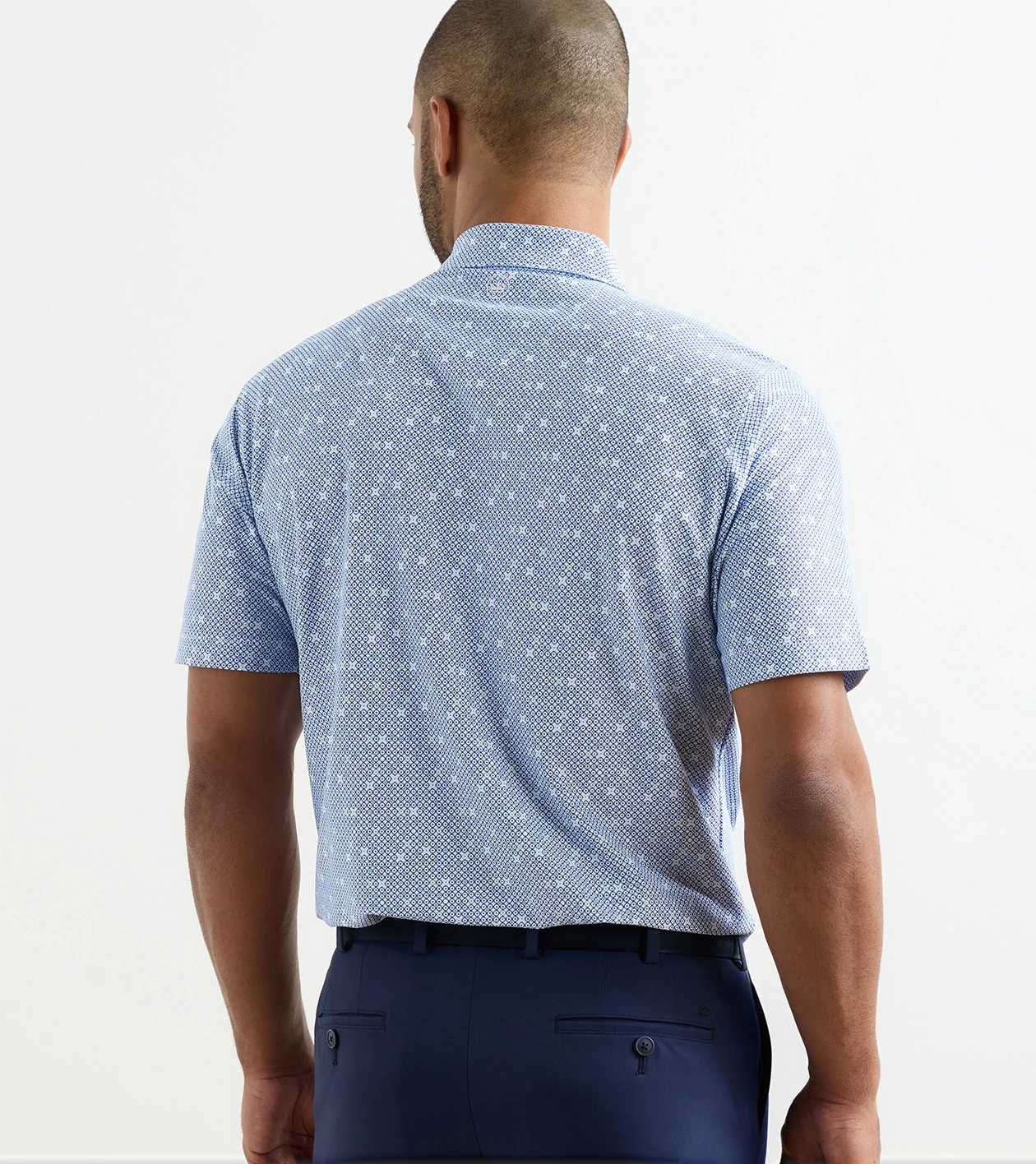 Santiago Performance Mesh Polo in WHITE/SPORT NAVY - Alternate Image 2