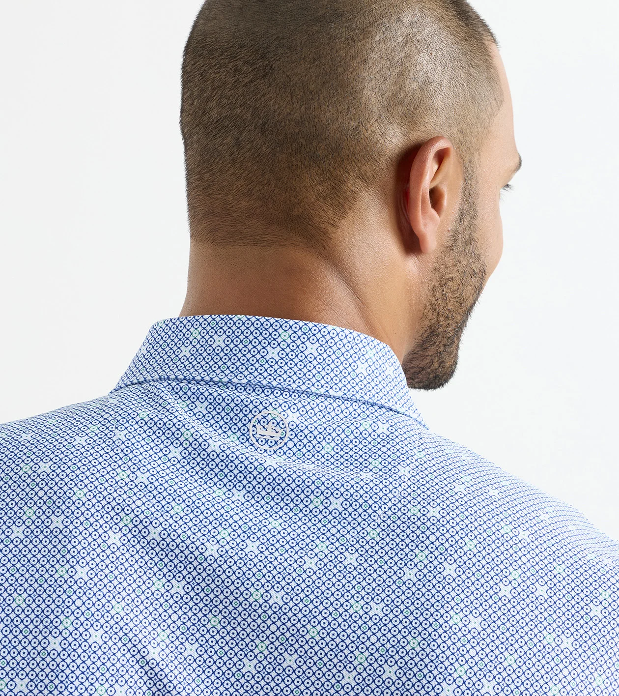 Santiago Performance Mesh Polo in WHITE/SPORT NAVY - Alternate Image 3
