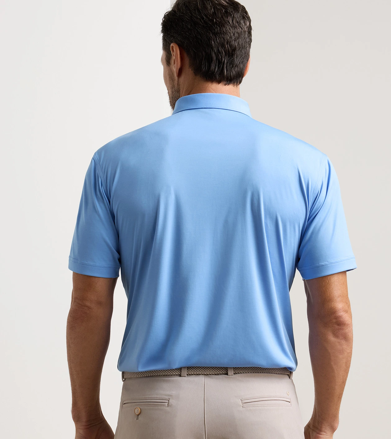 Featherweight M&eacute;lange Performance Polo in BLUEBIRD - Alternate Image 2