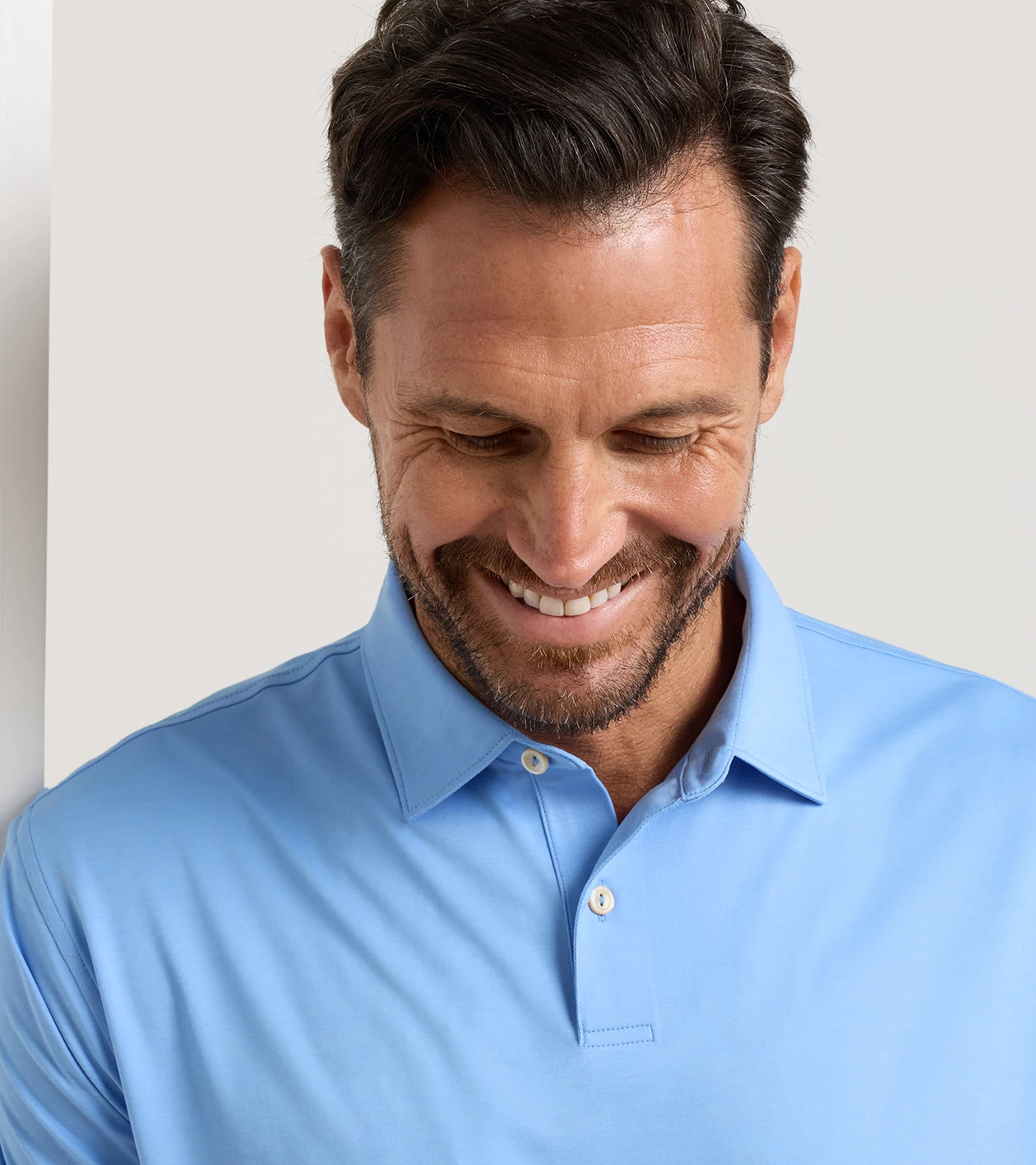 Featherweight M&eacute;lange Performance Polo in BLUEBIRD - Alternate Image 3