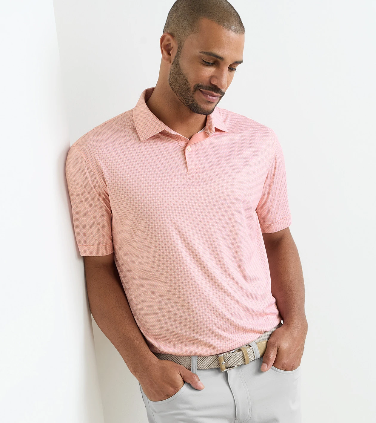 Featherweight Parke Performance Polo in VENETIAN PINK - Alternate Image 1