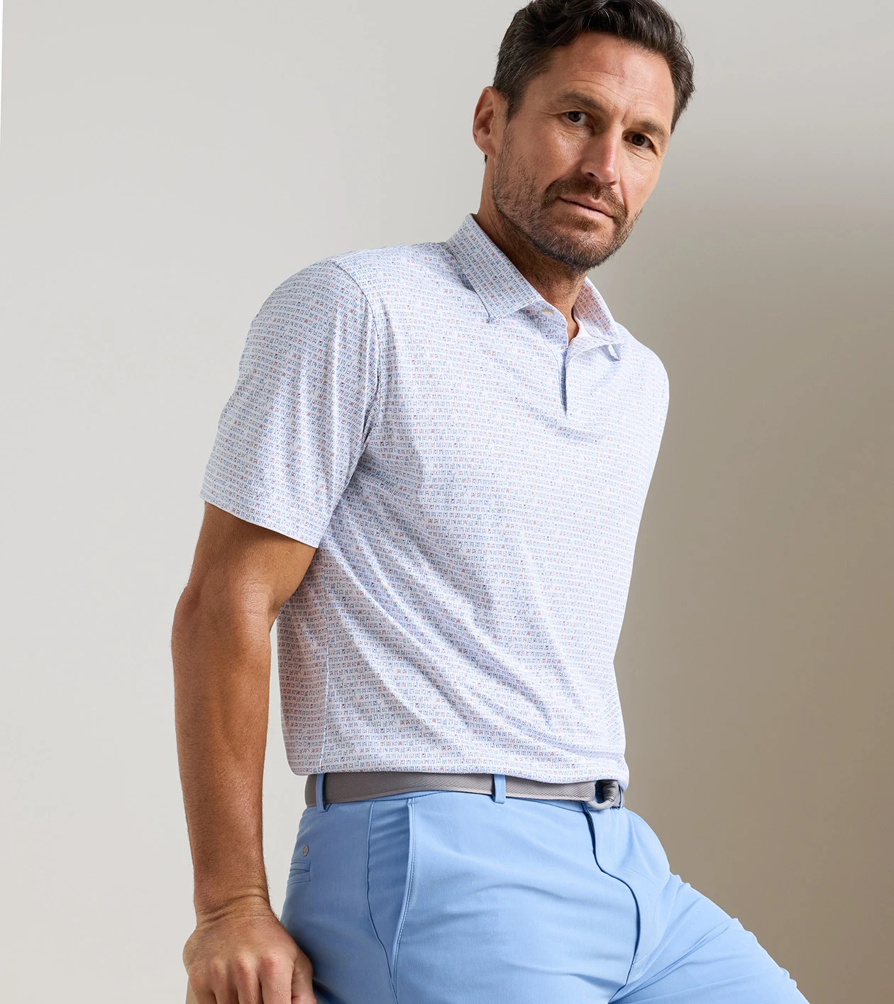 Featherweight Cornhole Performance Polo in White - Alternate Image 1