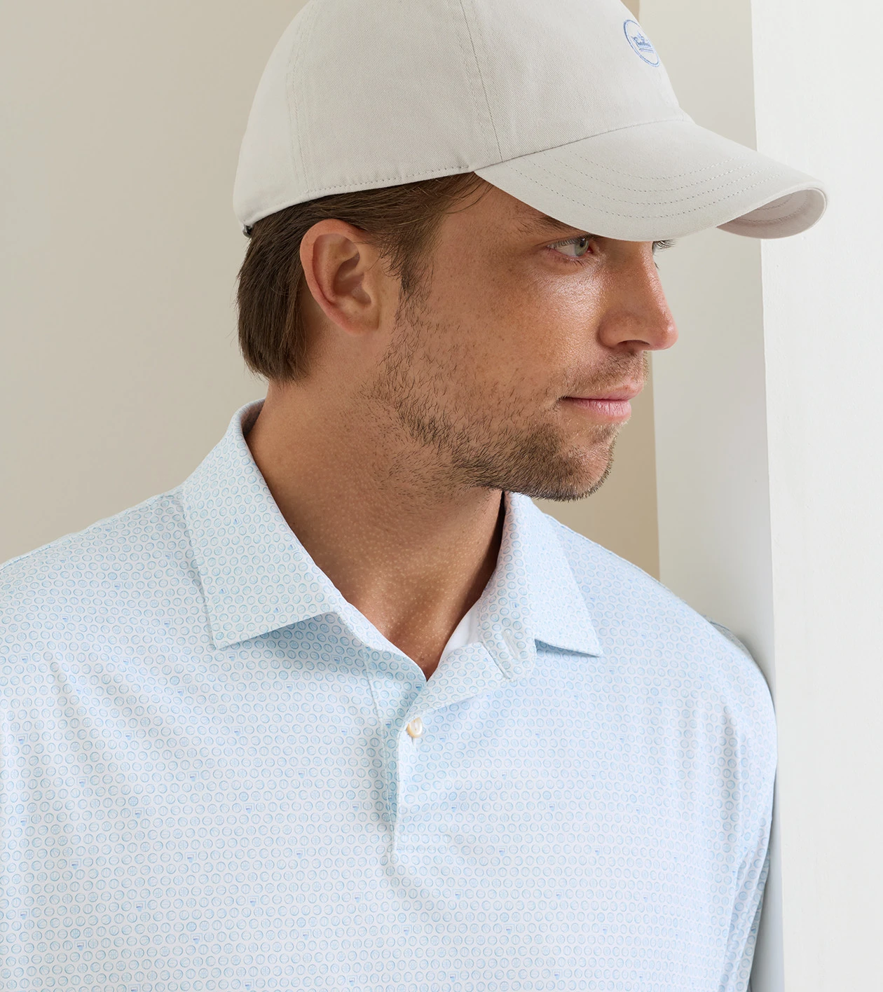 Featherweight Hoops Performance Polo in White - Alternate Image 3
