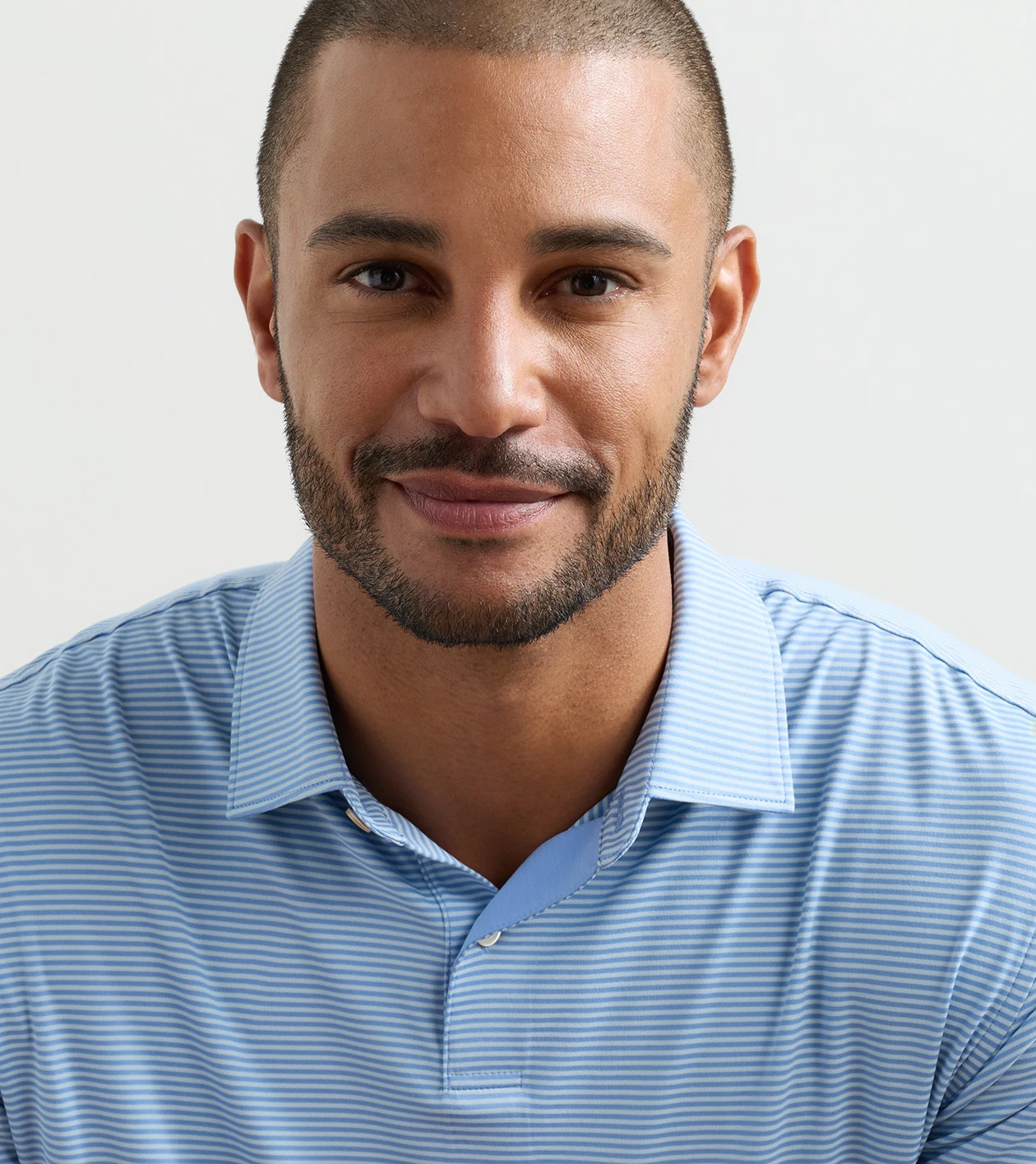 Featherweight Market Stripe Performance Polo in BLUEBIRD - Alternate Image 3