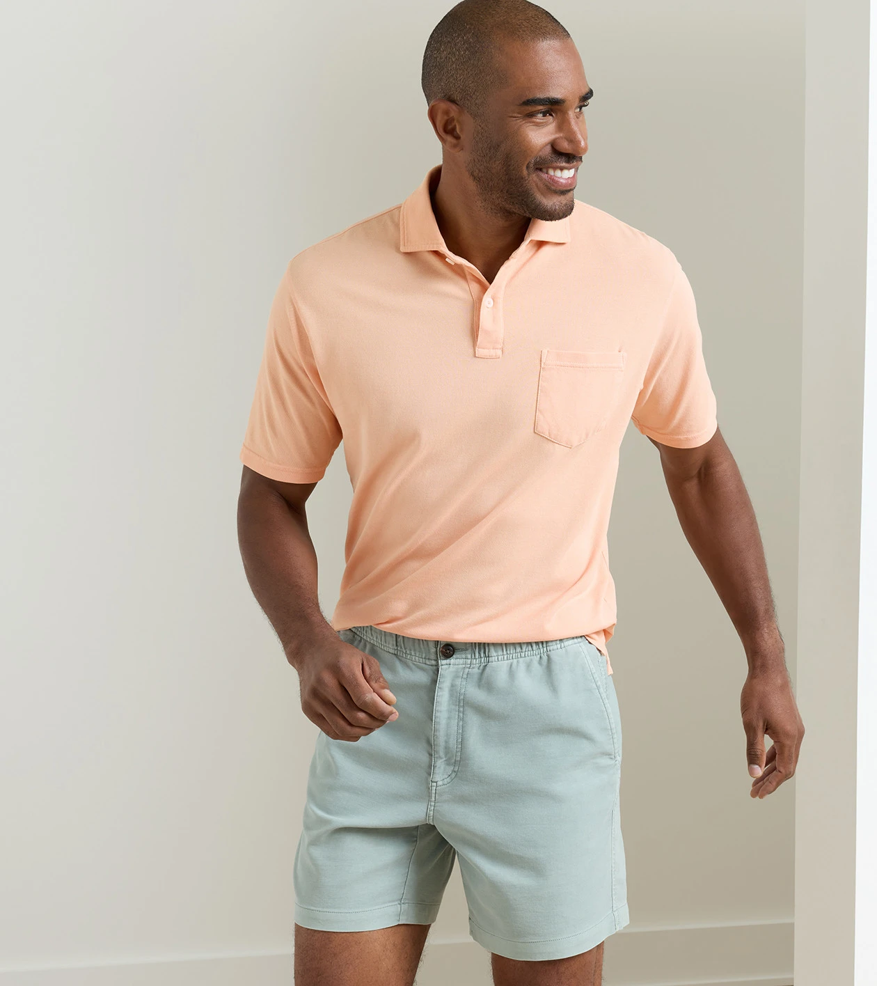 Everyday Piqu&eacute; Polo in COSMIC PEACH - Alternate Image 1