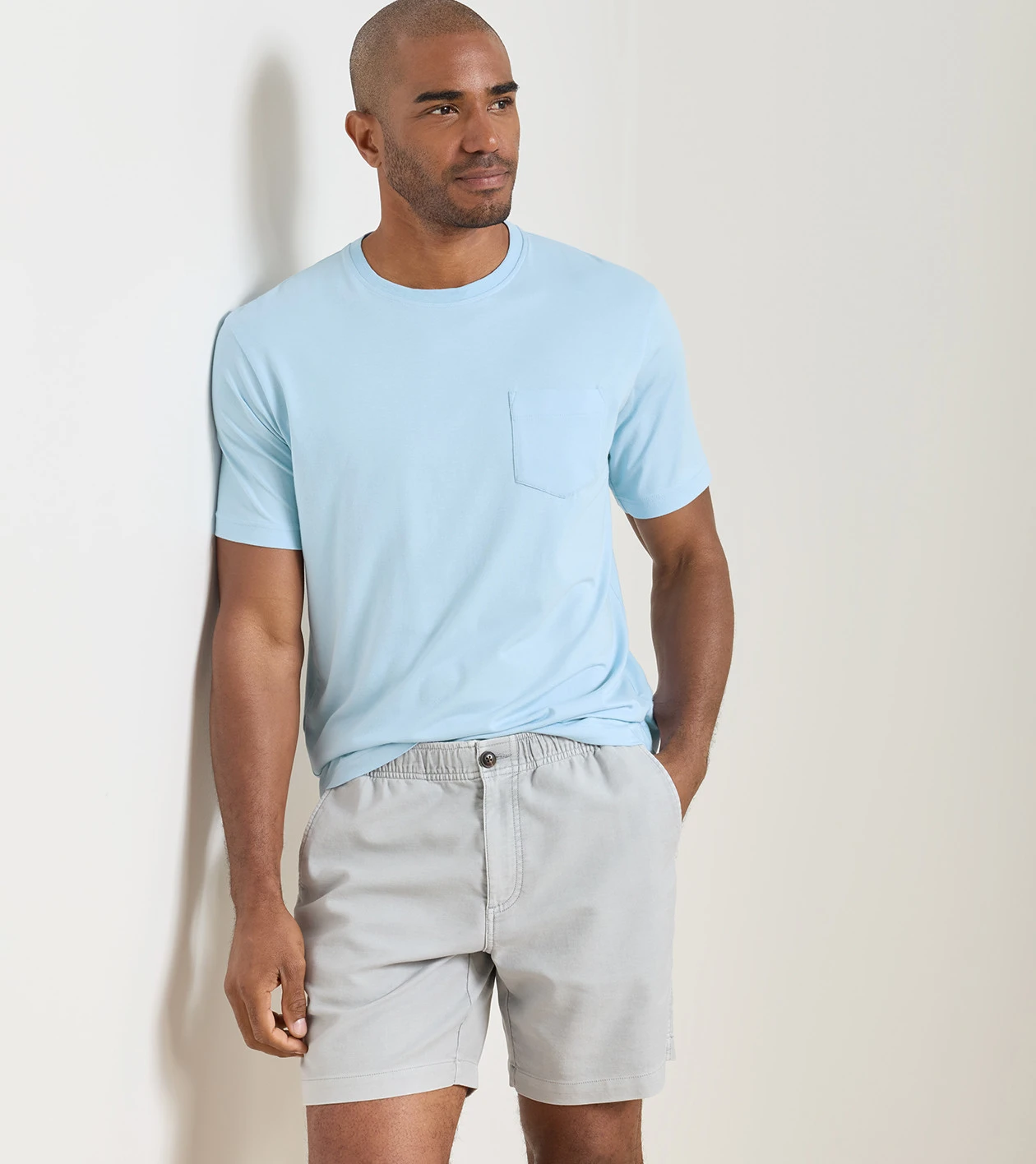 Crown Comfort Short-Sleeve Pocket Tee in Stream Blue - Alternate Image 1