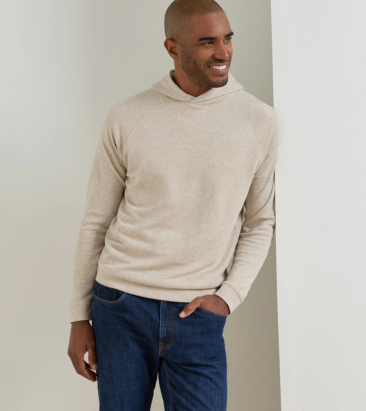 Crown Comfort Knit Hoodie in Stone - Alternate Image 1
