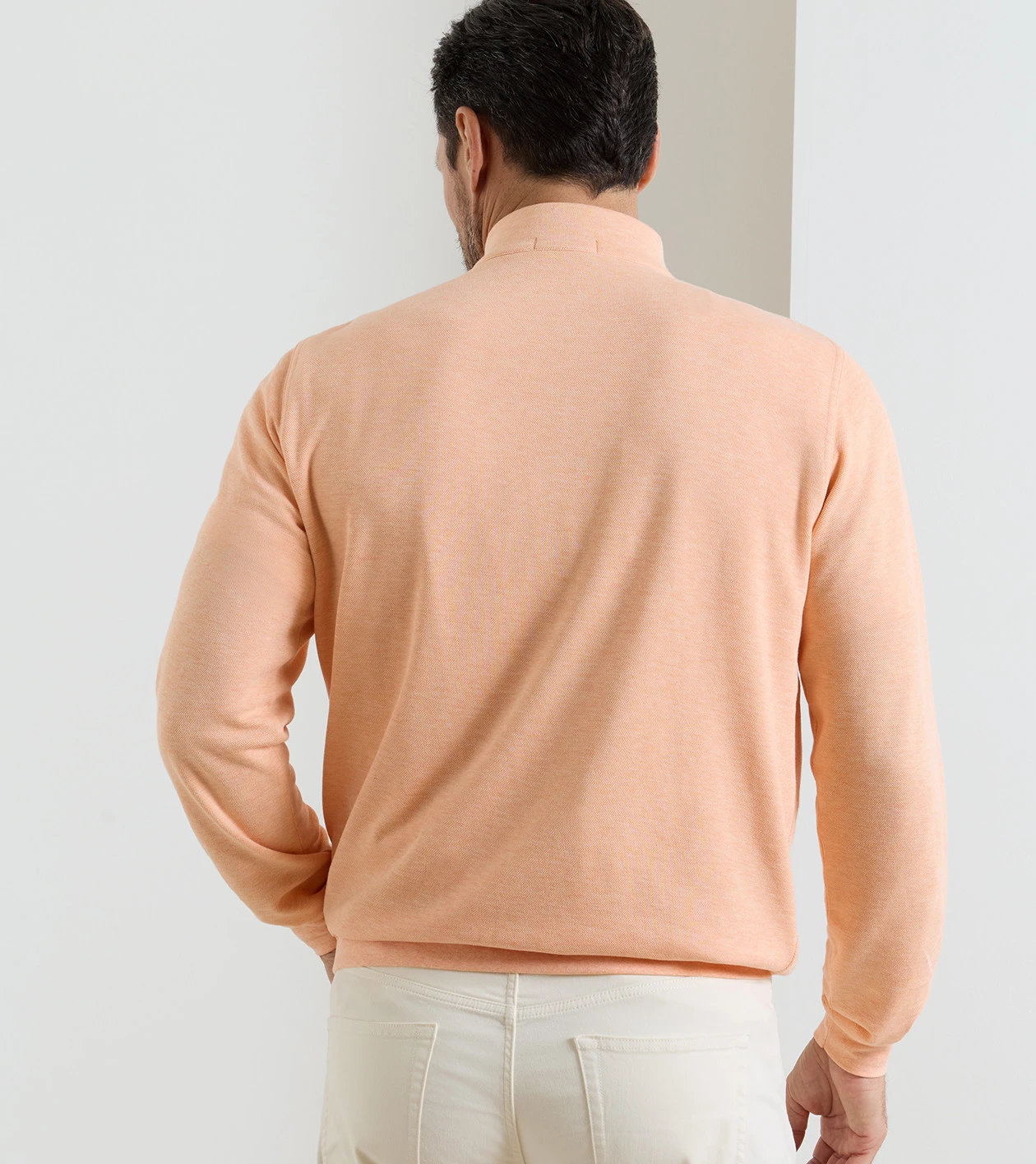 Crown Comfort Quarter-Zip Pullover in COSMIC PEACH - Alternate Image 2