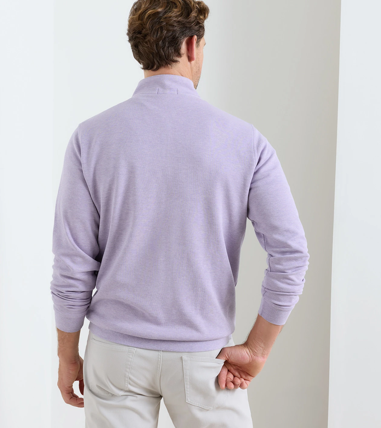 Crown Comfort Quarter-Zip Pullover in LIGHT VIOLET - Alternate Image 2
